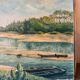 Boats by the water, oil on canvas signed