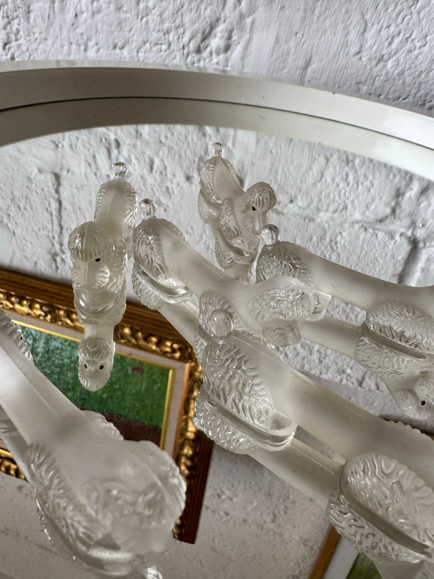 Art Deco glass poodle knife rest