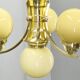Art Deco Brass and Opaline Glass Chandelier, 1930s