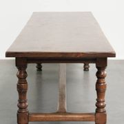 Large antique English oak farmhouse XXL dining table from the 19th century