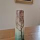 Frosted glass vase, painted Art Deco, signed.