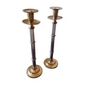 Pair of two-tone candlesticks