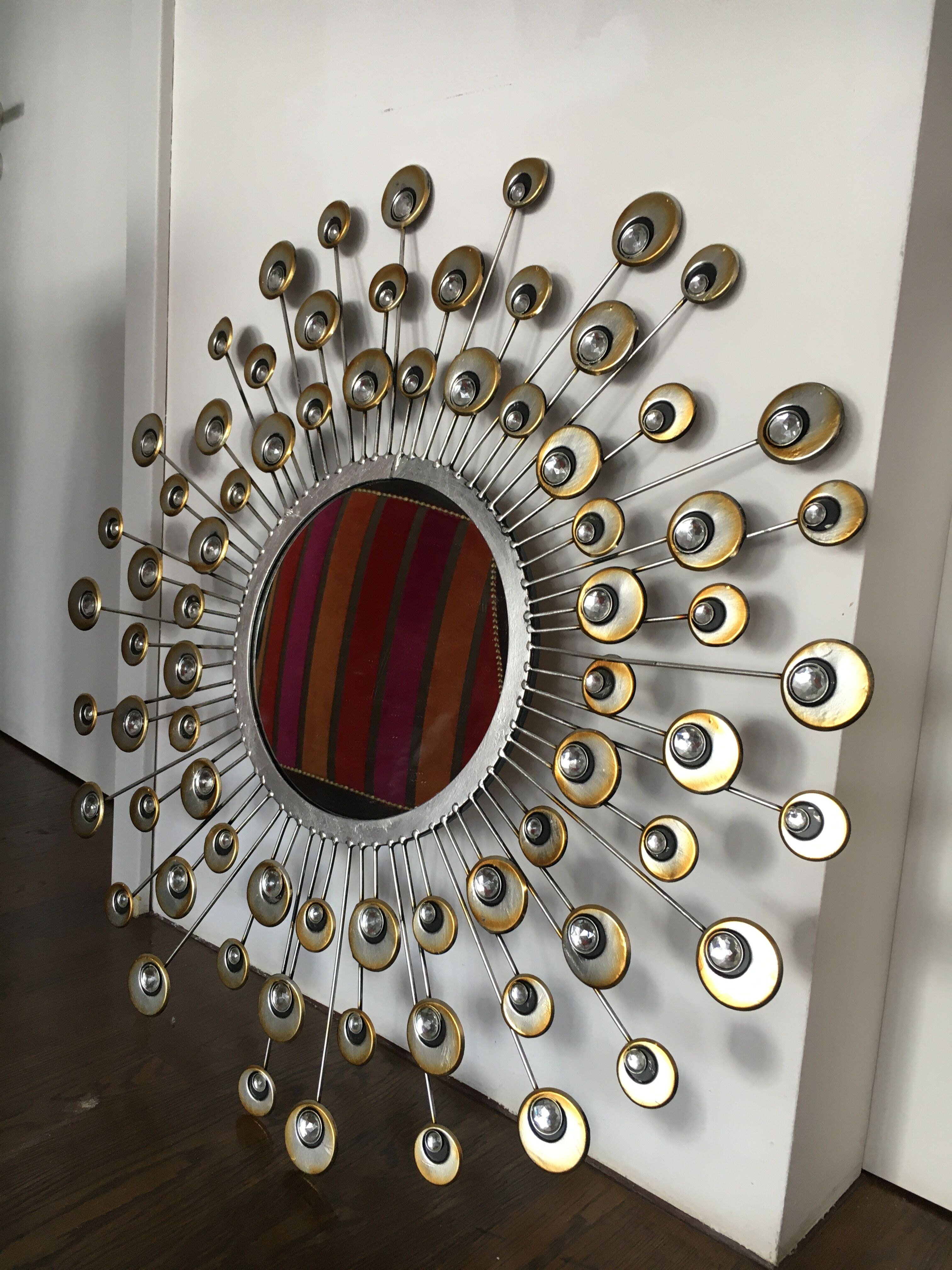 Sun mirror 80cm x 80cm rhinestones and metal
