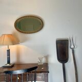 Horn cup in bubbled glass and white opaline