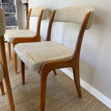 Set of 4 Gondole chairs in fabric signed by Baumann.