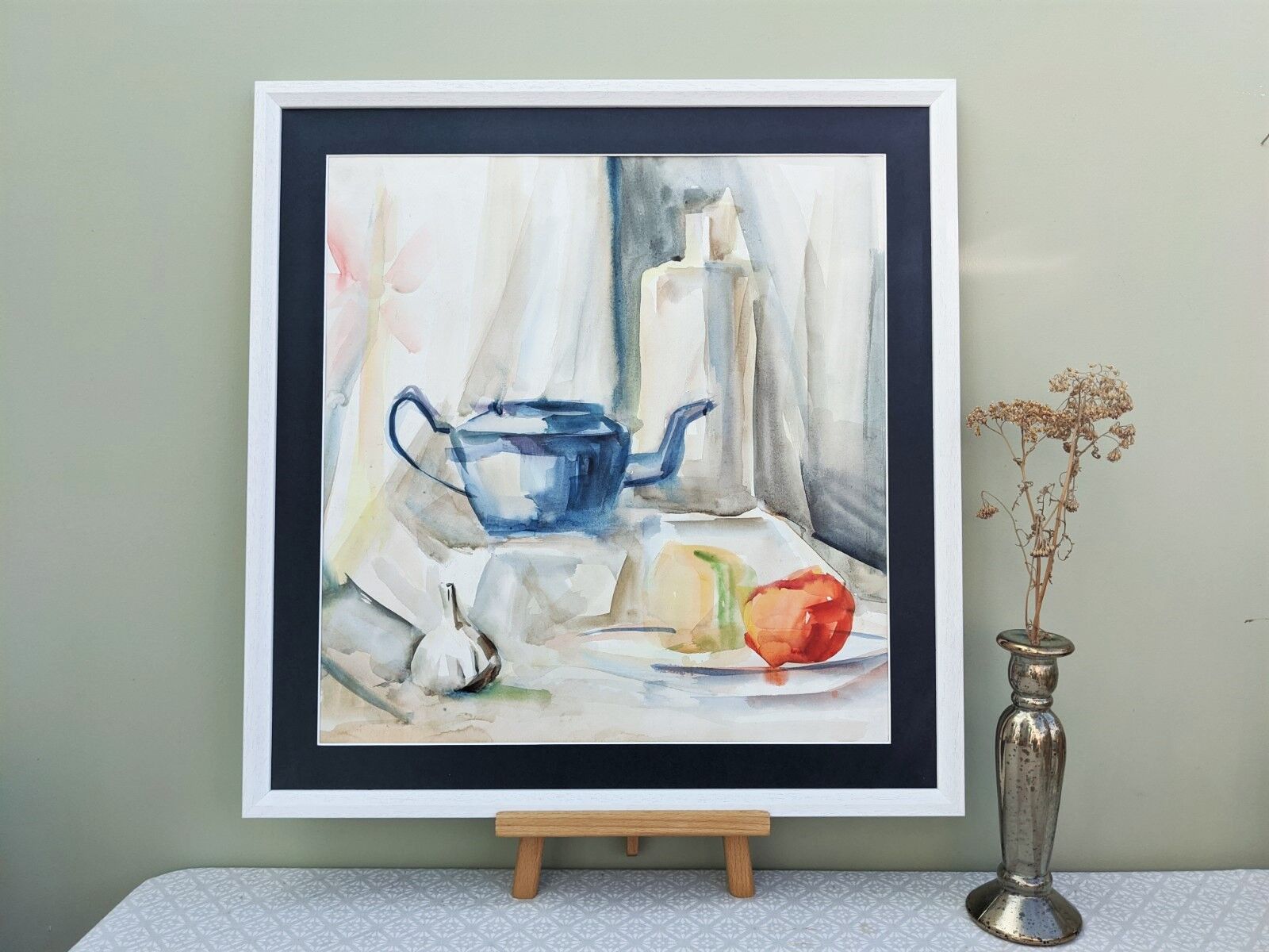 Vintage Still Life Watercolour Framed - 'The Teapot'