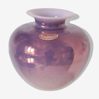 Vase boule en verre irisé, vintage, 1980