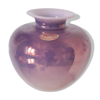 Iridescent glass ball vase, vintage, 1980