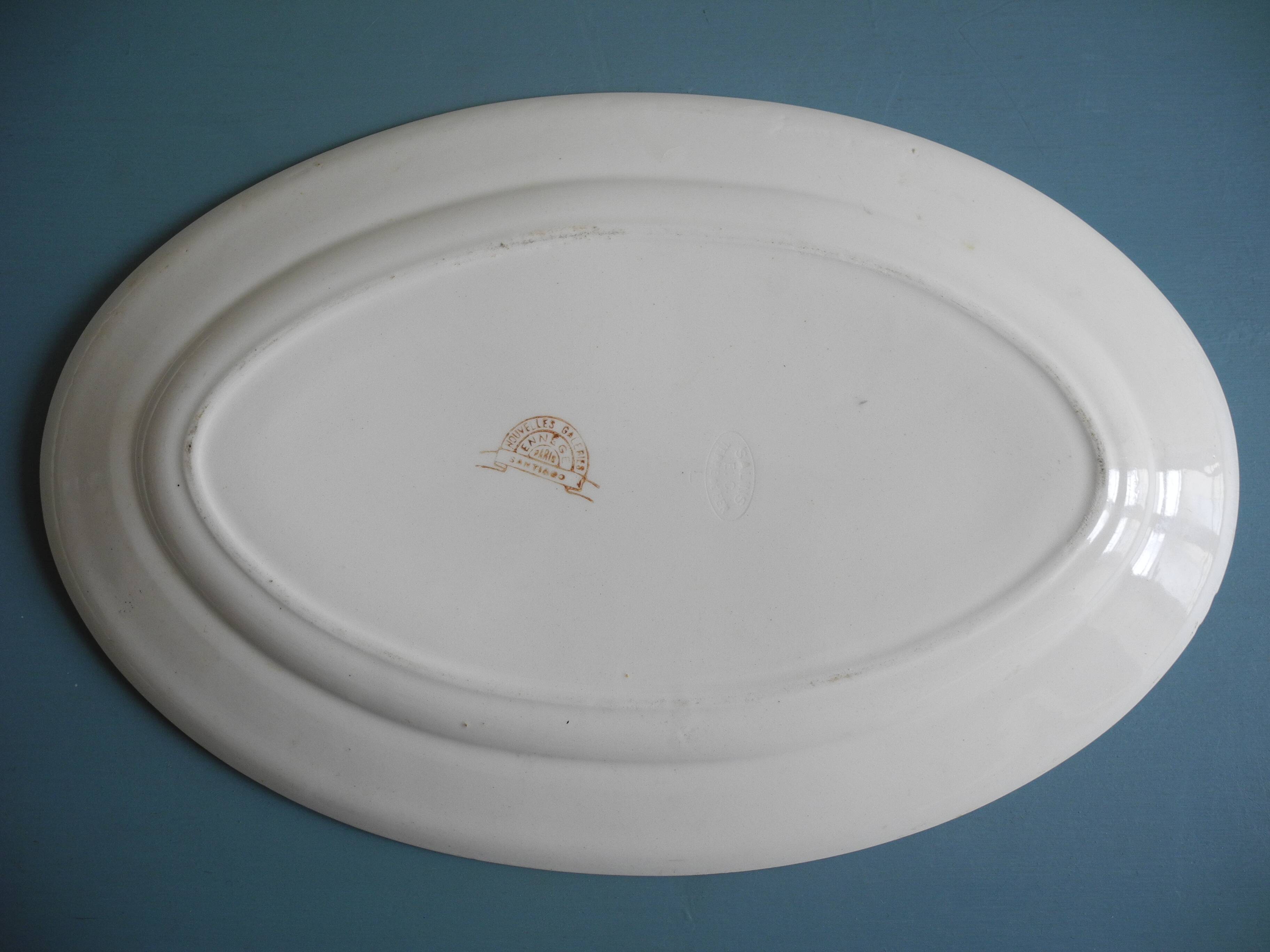 old French serving dish from Salins EC Terre Fer Nouvelles Galeries