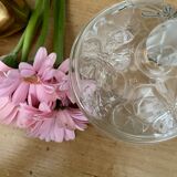 Vintage glass candy box drawing flowers