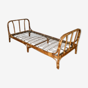 Vintage rattan bed