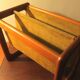 Magazinr rack in teak and suede leather by Aksel Kjersgaard, 1960s