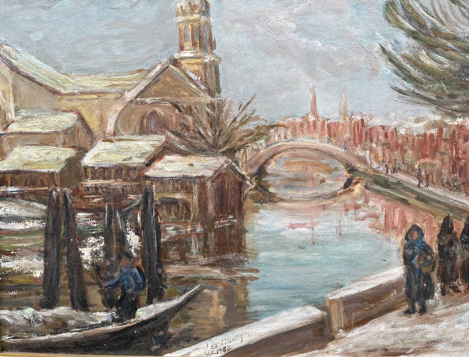 Tableau: Oil on panel - landscape of Venice