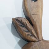 Hand carved wooden pear mirror