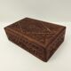 Rectangular wooden box deco hand-carved flowers