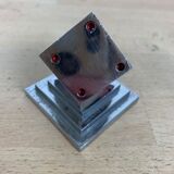 Art Deco chromed metal dice sculpture