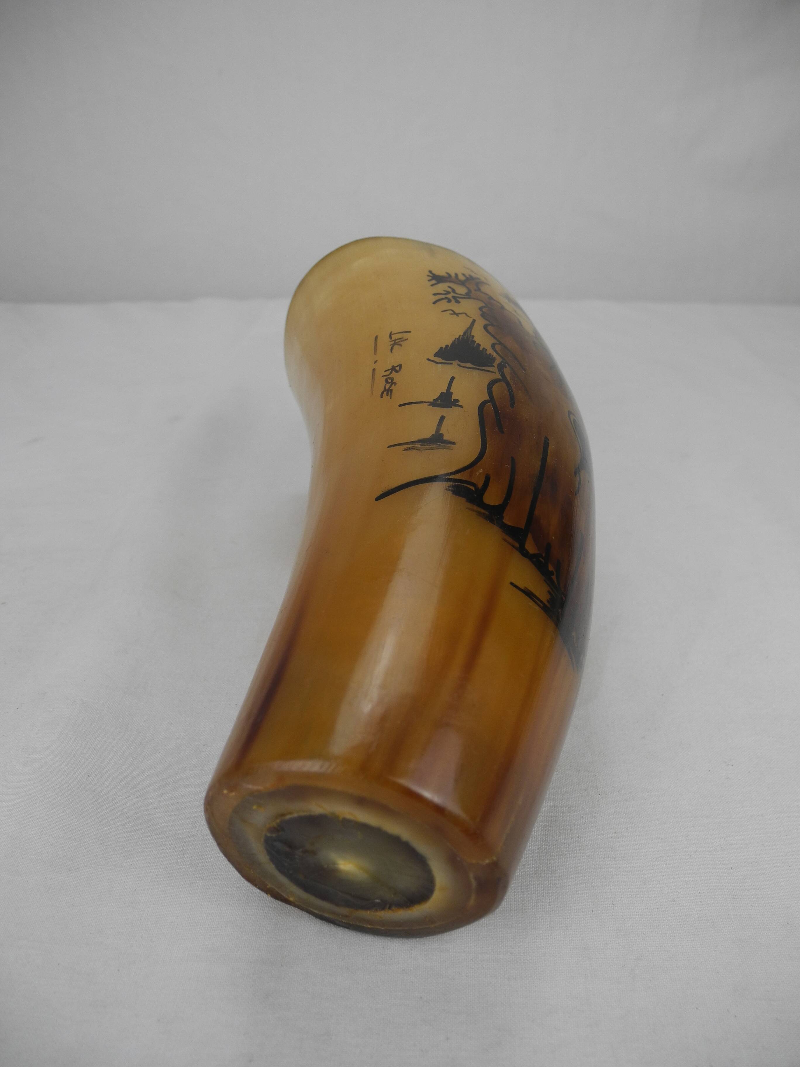 Old glass horn african art senegal lac rose vintage horn glass african art