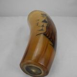 Old glass horn african art senegal lac rose vintage horn glass african art