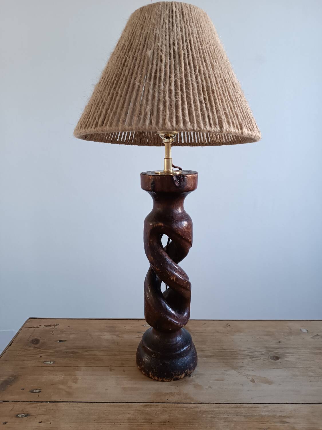 Turned wood lamp 1950