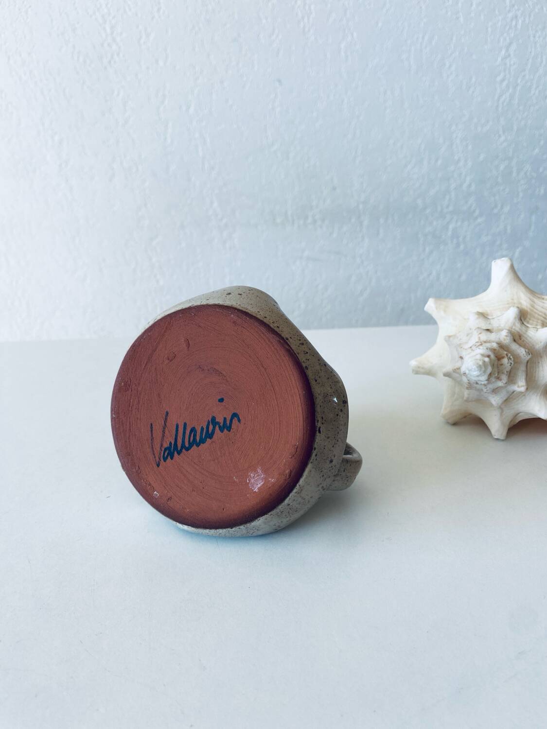 Ceramic candle holder signed Vallauris