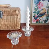 Set of 2 glass candle holders