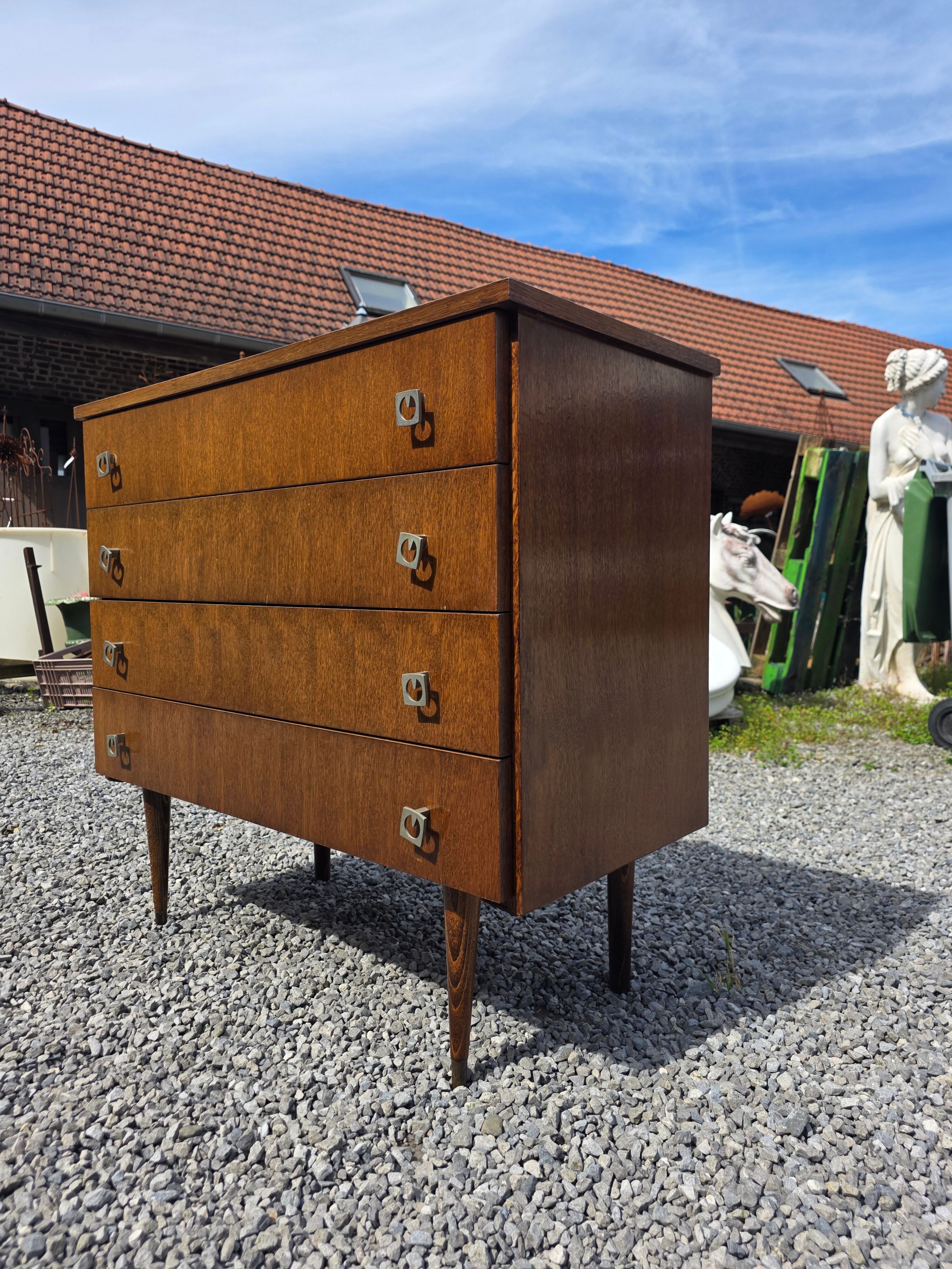 Vintage oak commode from the 1960s.