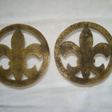 Pair of Golden Bronze Fleurs-de-Lis Bottles