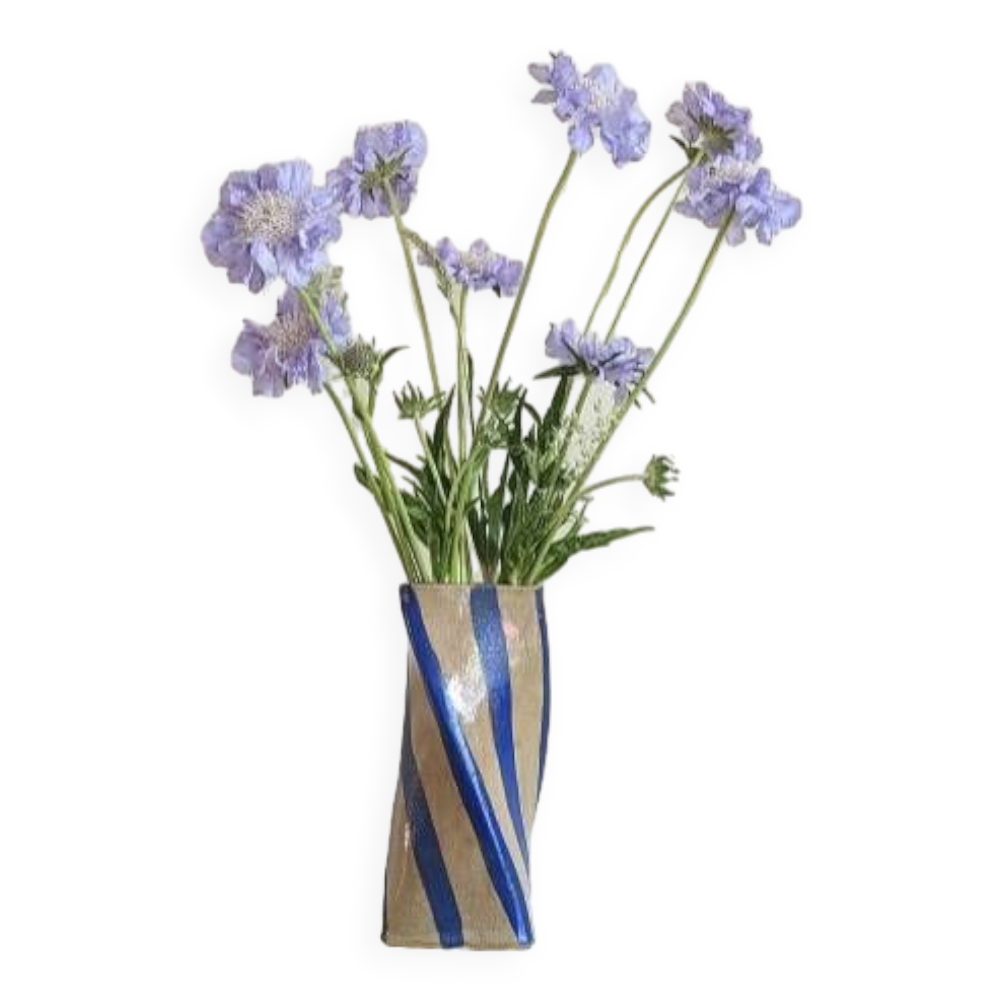 Blue Stripe Twist Vase