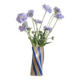 Blue Stripe Twist Vase