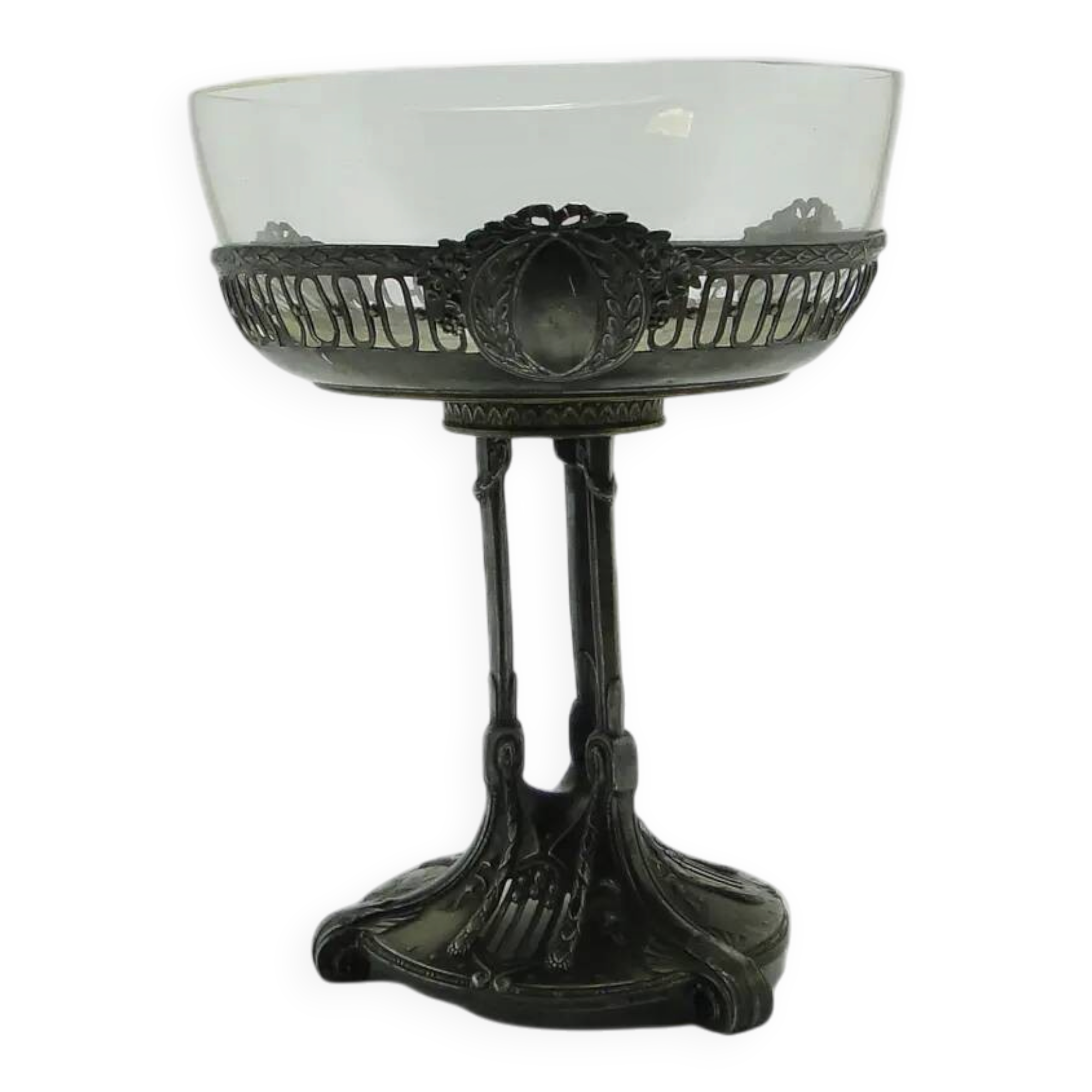Art Nouveau centerpiece, glass, Quist, Germany, early 20th c.