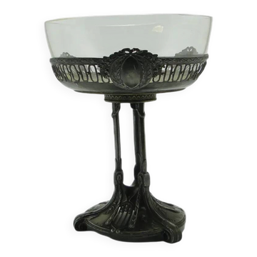 Art Nouveau centerpiece, glass, Quist, Germany, early 20th c.
