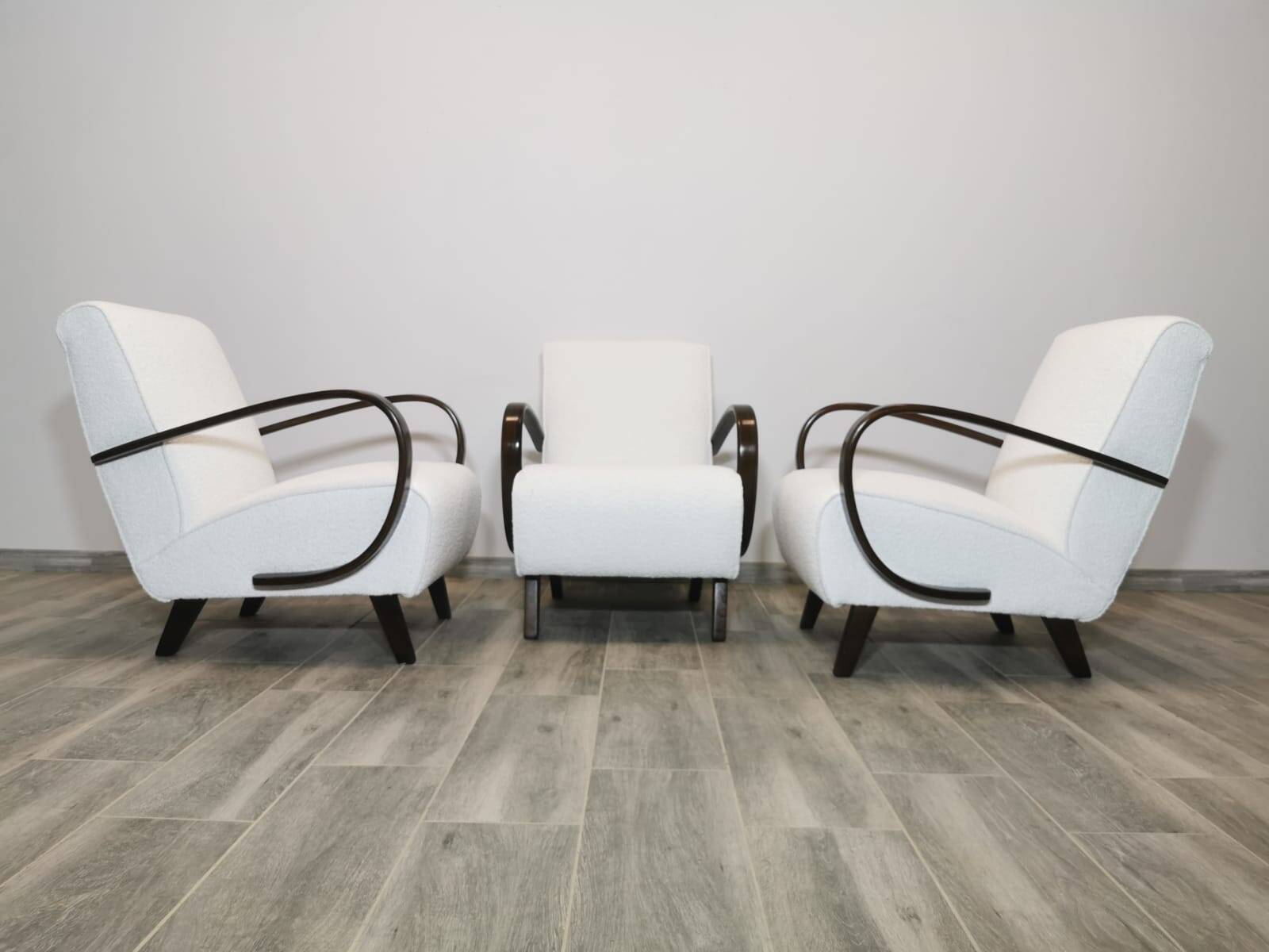 Set de 3 fauteuils par Jindrich Halabala, 1940s