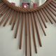 Vintage XL rattan sun mirror