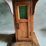 Marble and green stained glass side table