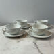 Set of 4 porcelain cups and saucers F. Chauvigny