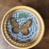 Lot de six sous verres en bambou et papillons