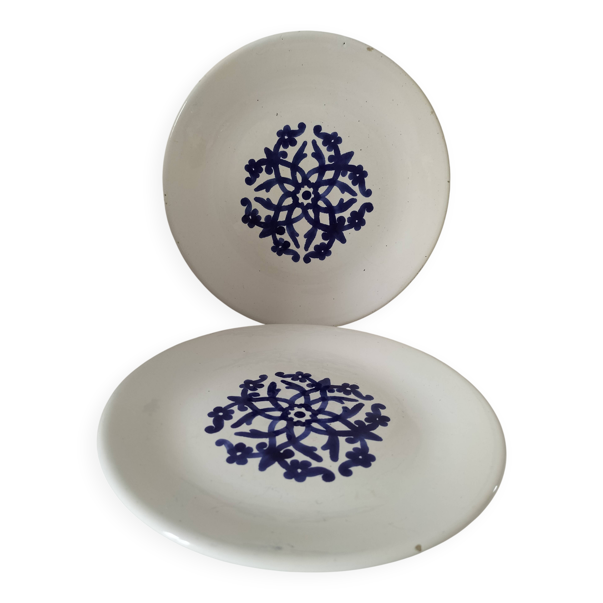 Pair of antique plates from Kharraz Nabeul, 1920s-1940s