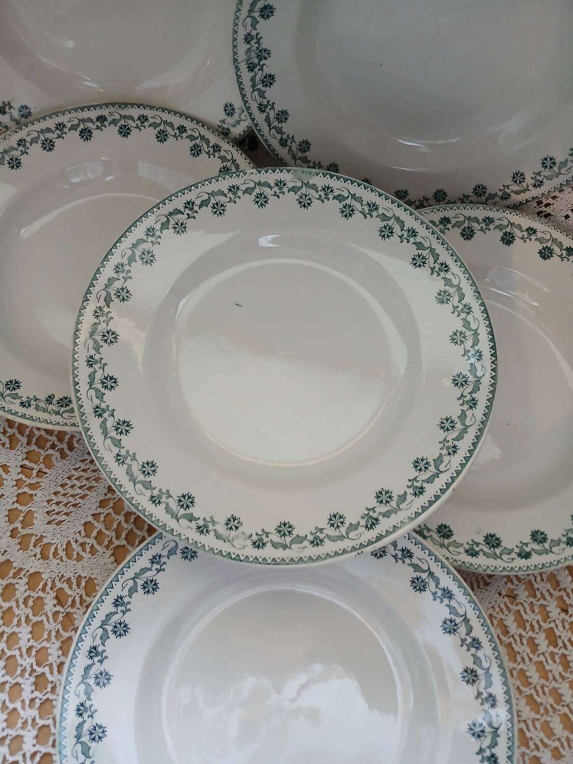 6 antique ironstone plates