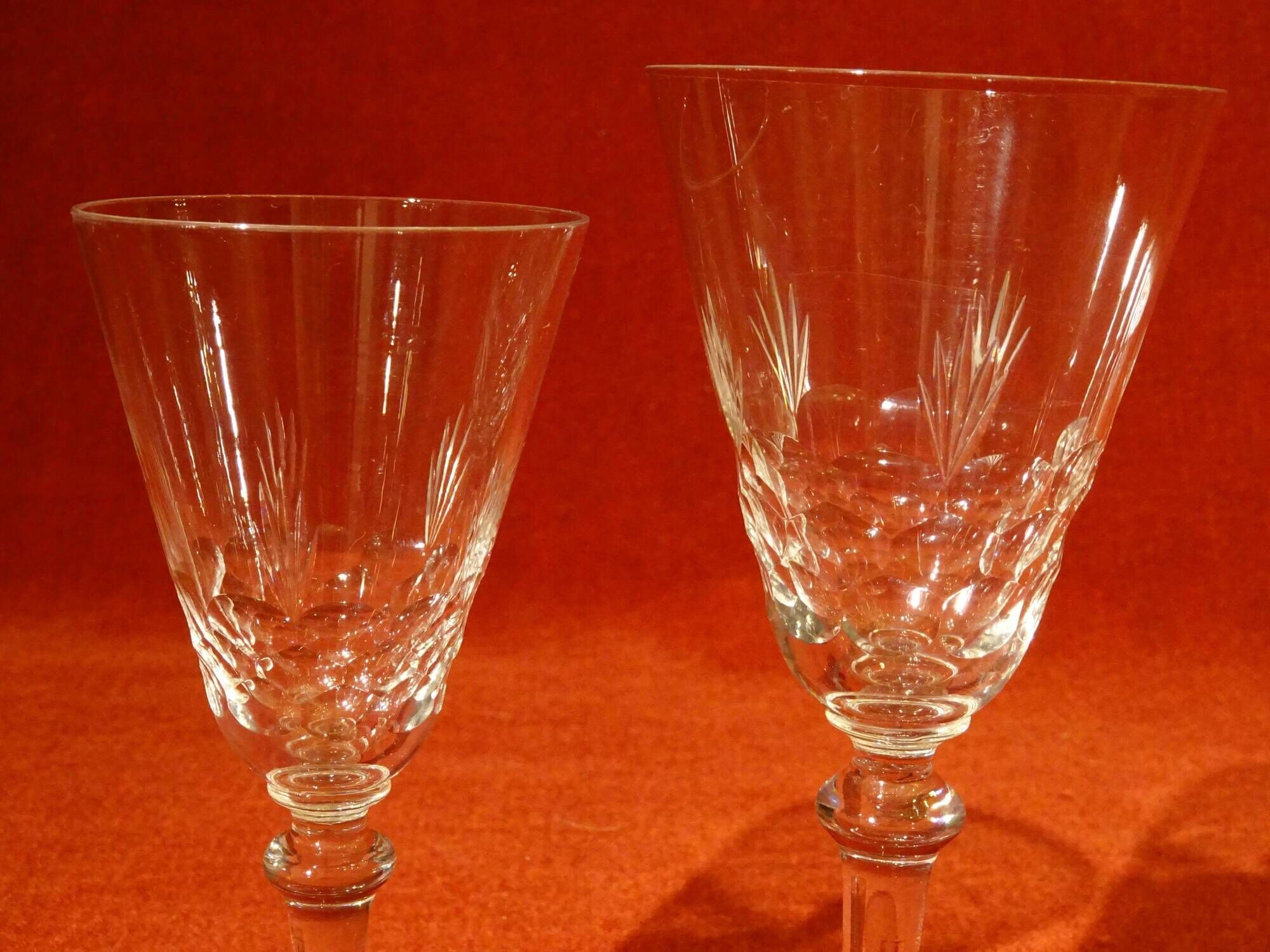 10 crystal cut crystal glasses