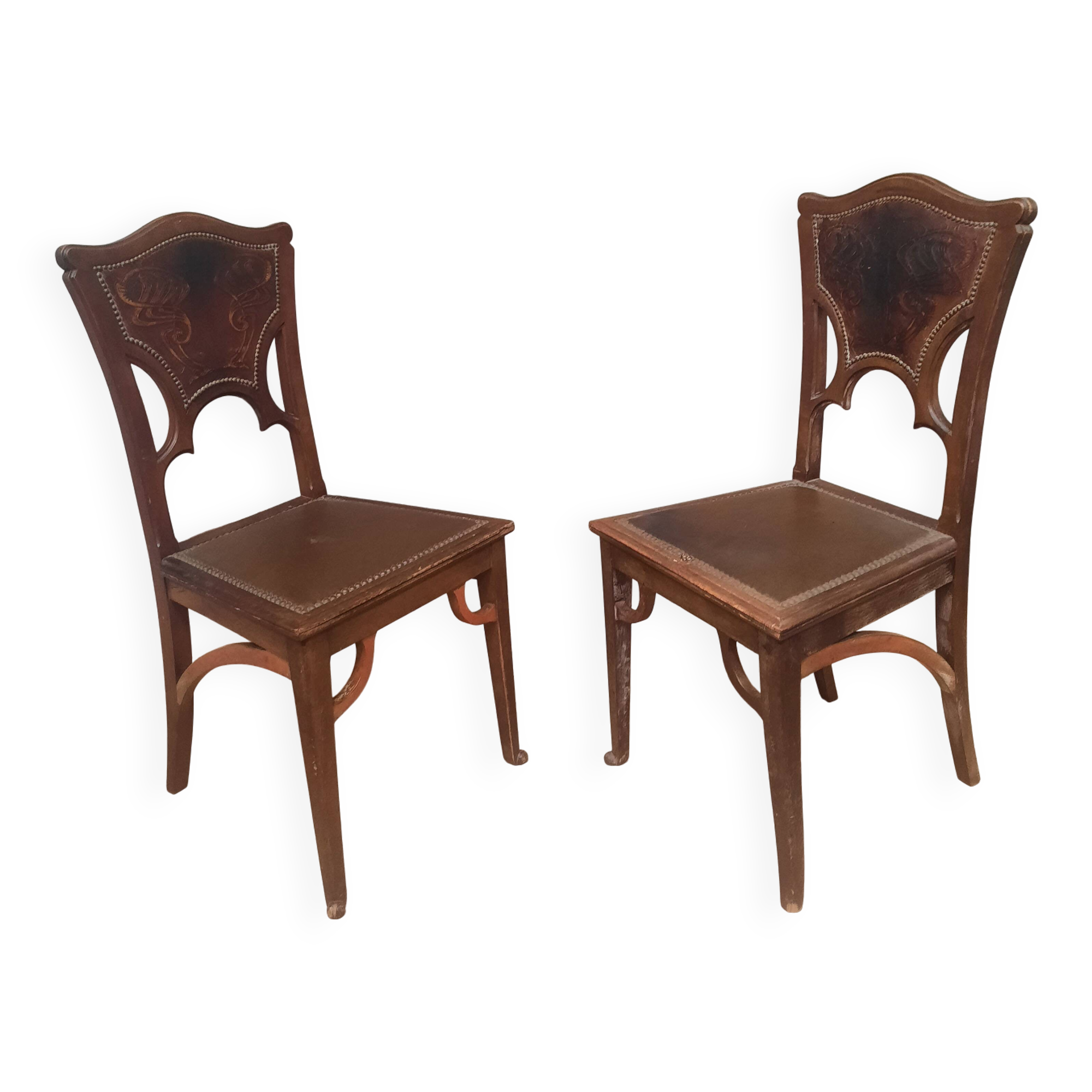 Paire  de chaise Art Nouveau