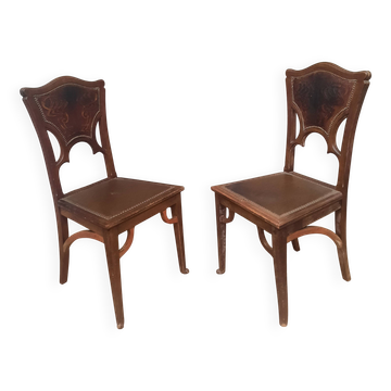 Pair of Art Nouveau chairs