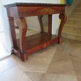 console-style empire/restauration-à crosses-fond de miroir-pieds griffes