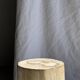 White oval petrified wood side table H38 D28 - 3335