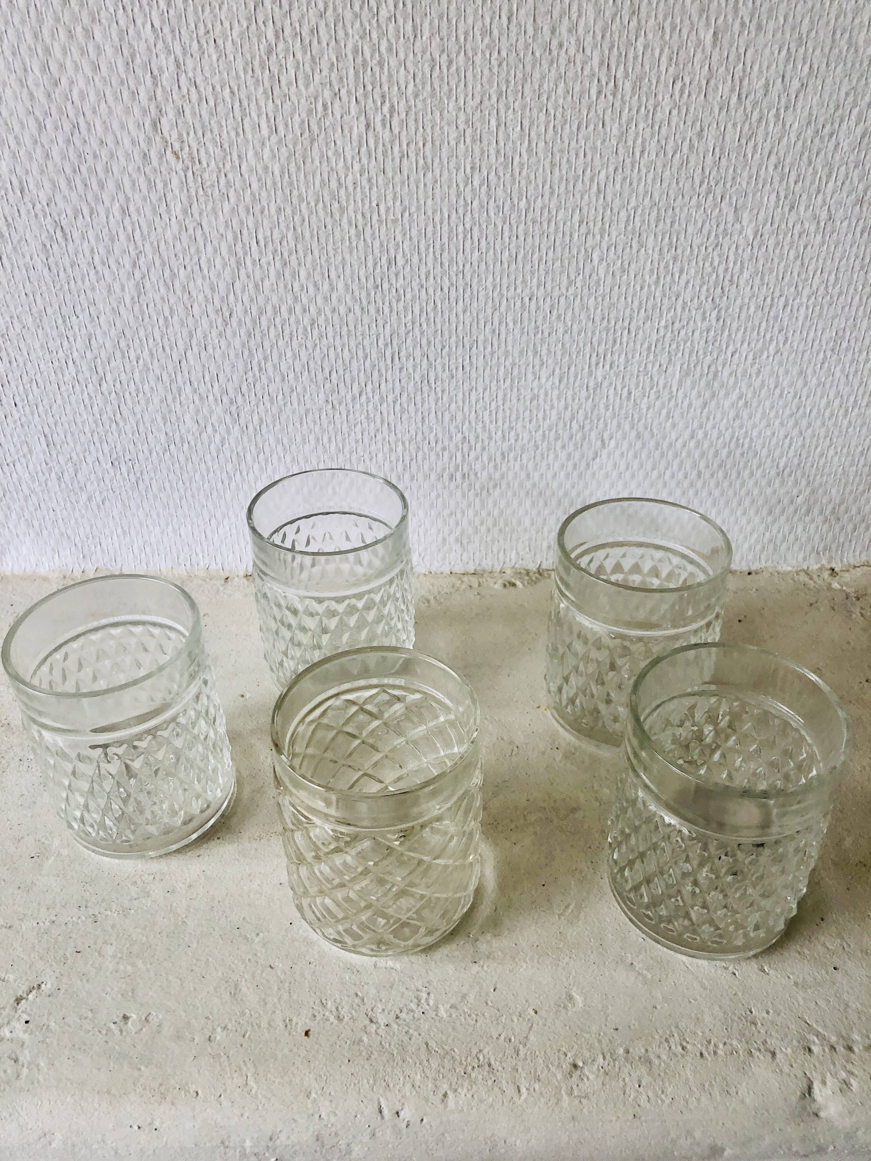 5 vintage whisky glasses