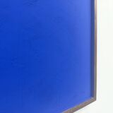 Monochrome table in ultramarine blue, acrylic on solid wood.