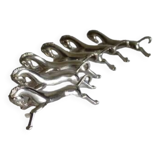 6 metal knife holders, horse