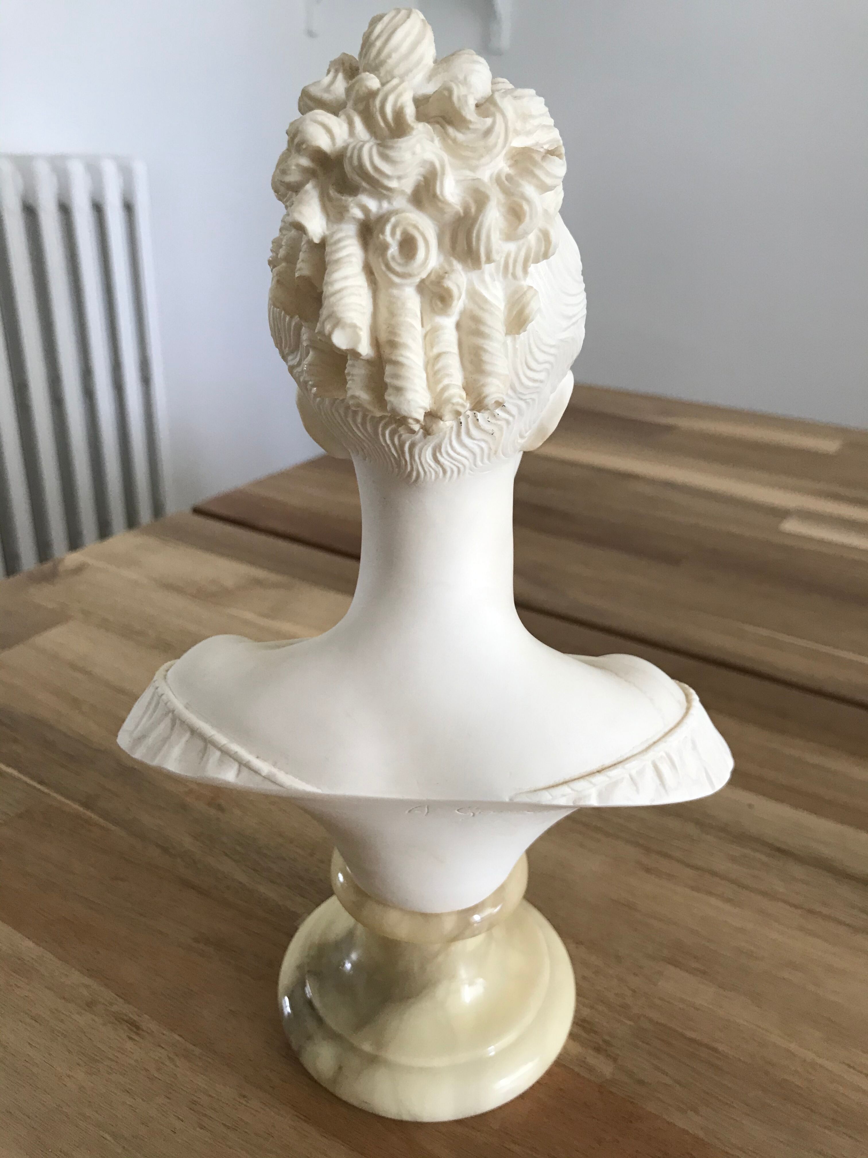 Bust of woman in alabaster