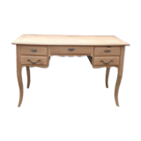 5-drawer desk with tapered legs in raw cherry wood