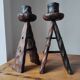 Pair of vintage brutalist candlesticks from the 1950s-60s