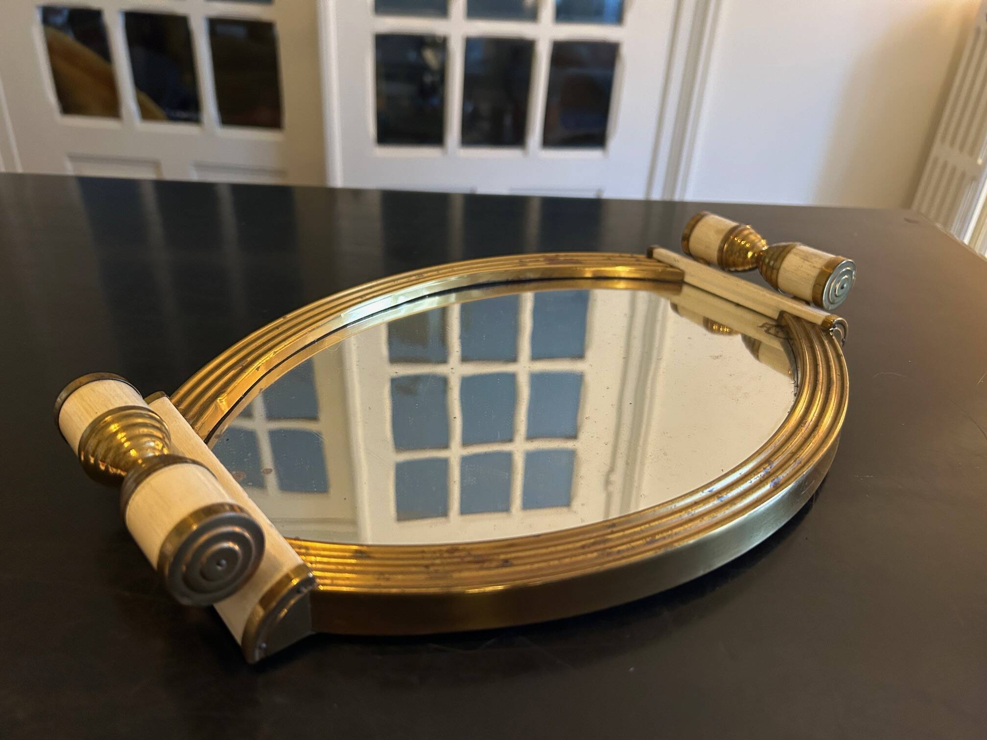 art deco mirrored tray